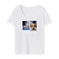 thumbnail image 1 of Camiseta para mujer, camisetas de verano, disfraz sencillo y suave, camiseta con cuello redondo para el trabajo, regalo para mujer L, 1 of 7
