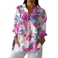 thumbnail image 4 of YLHFASHION Chemise à Imprimé Floral Rétro pour Femmes, Imprimé Artistique, Chemise Décontractée à Col en V, Articles en Liquidation, Chemises pour Femmes, 4 of 4