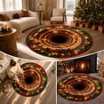 thumbnail image 3 of 3D Christmas Rug, 24" Christmas Round Illusion Door Mat, Welcome Floor Mat for Living Room Decor & Xmas Gift, 3 of 5