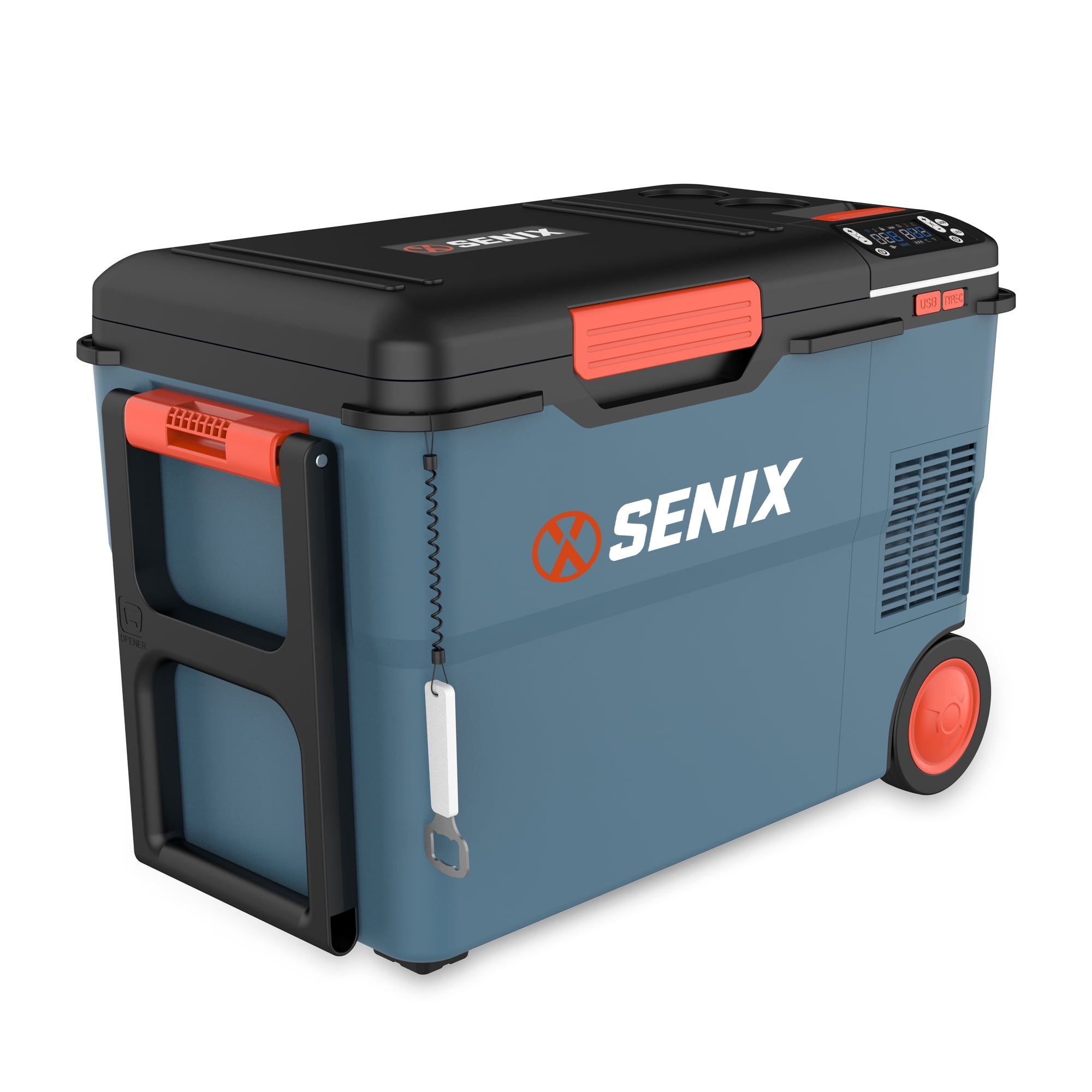 SENIX 26.4 Quart Portable Cooler/Warmer with Dual Mode Temperature Control, USB Ports, and Hybrid Power Options, Mini Fridge for Camping, Tailgating - Batteries not Included (PFX2-M2-0)