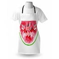 thumbnail image 3 of Lifestyle Apron Watercolor Watermelon Figure with Hello Summer Motivation Quote Paint Print, Unisex Kitchen Bib Apron with Adjustable Neck for Cooking Baking Gardening, Red and Green, by Ambesonne, 3 of 3