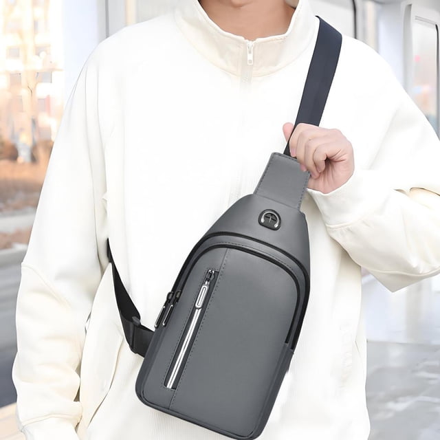 Chest Bag for Travel, Sports, and Daily Use, Water-Resistant Crossbody Shoulder Bag with Adjustable Strap and Breathable Back Panel, Compact Small Backpack