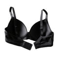 thumbnail image 4 of Fatuov Wireless Bras for Women Full Coverage Push-Up Bralettes for Casual Sexy Solid Color Seamless Bras 32C, Black, 4 of 5