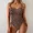 Leopard, variant on Brown Leopard Print Swimwear 2026 Women Sexy Drawstring Side Tummy Control  One Piece Swimsuit Summer Swimming Suits