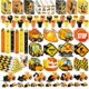 thumbnail image 1 of BenLouis - Juego de 96 piezas de papelería escolar con temática de tractor y excavadora para fiestas de construcción, ideal para niños, fiestas de cumpleaños, bolsas de regalo, regalos para el aula,, 1 of 7