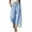 Blue, variant on Women Striped Wide Leg Pants with Lace Hem Drawstring Elastic Waist Casual Lounge Pants with Pockets Aesthetic Trousers for Summer