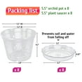 thumbnail image 6 of Fabulas Orchid Pot, 8 Clear Plastic Orchid Pots with Holes and 8 Saucers, 5.5 Inch Orchid Pots for Repotting clear pots for plants, Flower Breathable Slotted Orchid Planter Clear Nursery Pots, 6 of 6
