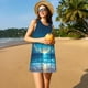 thumbnail image 3 of Easygdp Night Sky Beach Scene para Vestido Transpirable de Mujer, Vestido Suelto de Manga Corta con Pliegues y Bolsillos para el Verano, 3 of 7