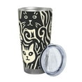 thumbnail image 2 of Fotbe Abstract Cat Faces Pattern Pattern 20 oz Tumbler Stainless Steel Vacuum Insulated Coffee Ice Cup Double Wall Travel Flask Leak-proof Coffee Cup-Without Straw, 2 of 8