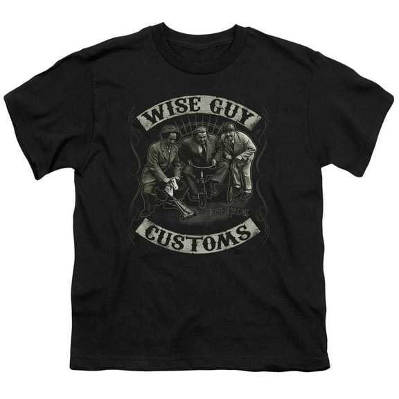 Three Stooges Wise Guy Customs S/S Youth 18/1 T-Shirt Black