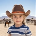 thumbnail image 3 of KAINSY Personalized Toddler Cowboy Hat, Custom Western Hat for Kid Ages 4-8, Leather Hatband Cowgirl Hats for Girls Boys(Children (52-54cm)), 3 of 7