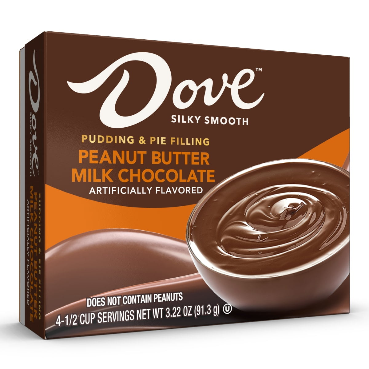 (3 pack) Dove Peanut Butter Milk Chocolate Instant Pudding Mix and Pie Filling, 4 Servings, 3.22 oz Cardboard Box