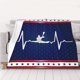 thumbnail image 1 of Mantas de franela polar con diseño de latidos del corazón en forma de kayak de 60 x 50 pulgadas para mujer, para sofá, cama, silla, decoración de Halloween, 1 of 8