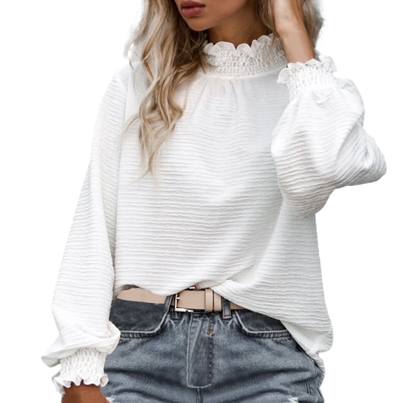 Vedolay Womens Fall Clothes Plus Tops Long Sleeve Sweatshirt Printing Loose Blouse Tops White,S