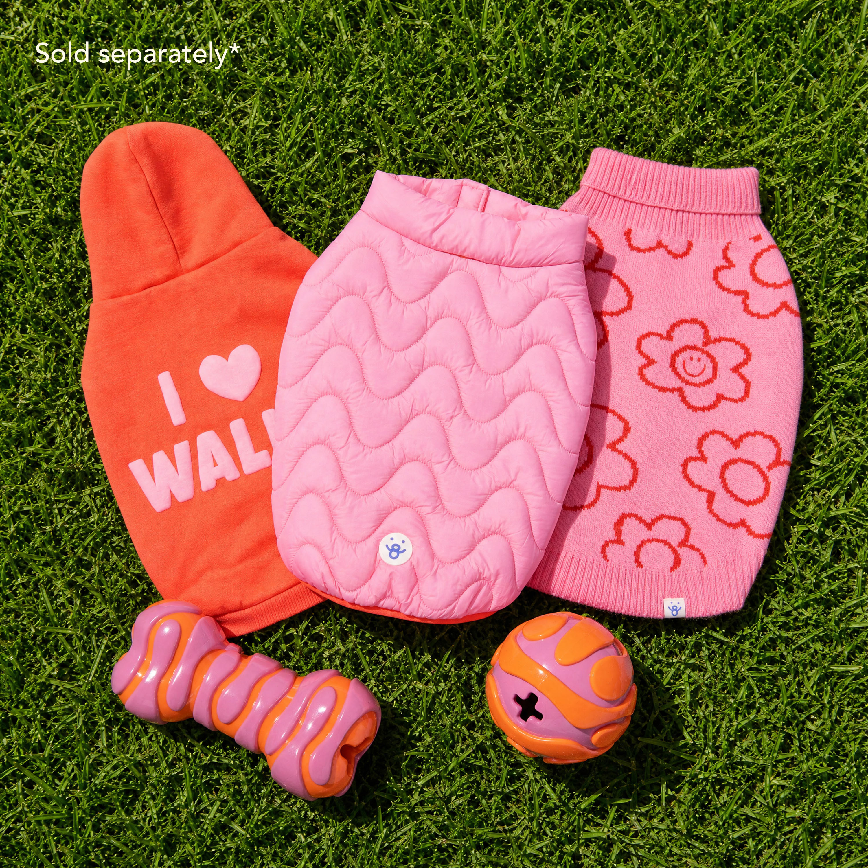 Oodles Smiling Daisies Fall Turtleneck Dog Sweater, Pink photo 7