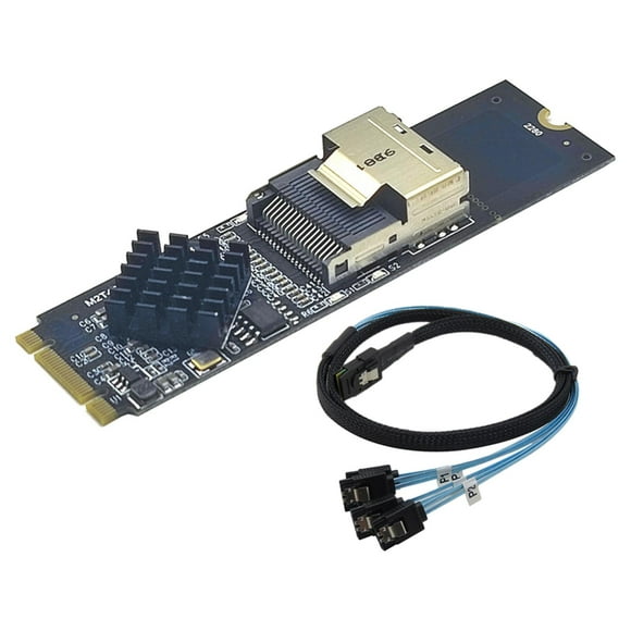 Tarjeta de expansión M.2 NVMe a SFF 8087 SATA 3.0 de fácil instalación compatible con 2260 y 2280 con cable