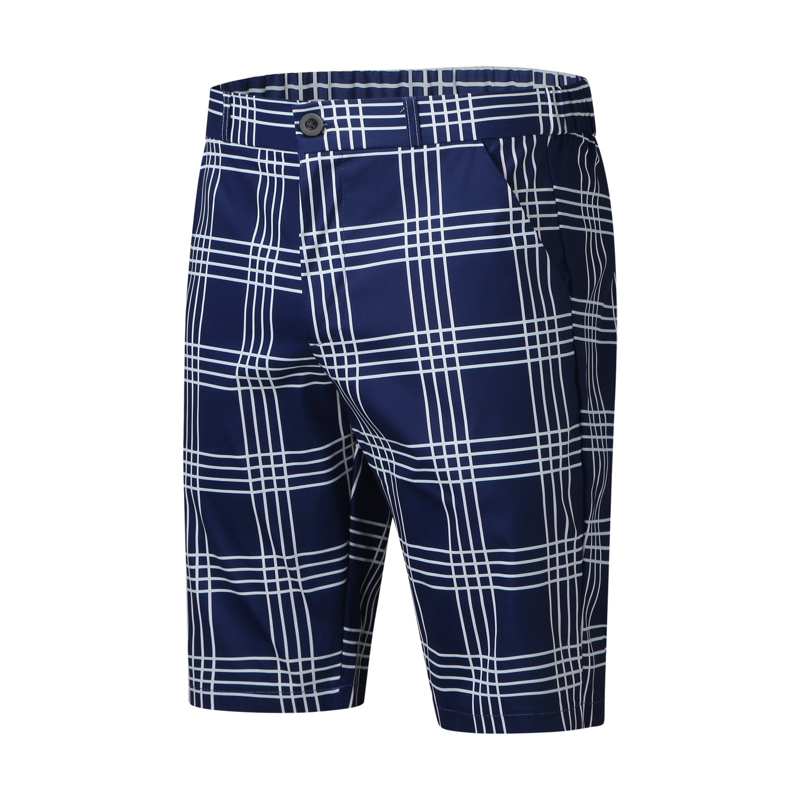 Pxiakgy mens shorts Male Summer Casual Slim Plaid Printed Shorts