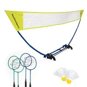 EastPoint Sports Easy Setup Regulation Badminton Set with Carry Storage Base, Net, 4 Rackets and 2 Shuttlecocks (1141705DS)
