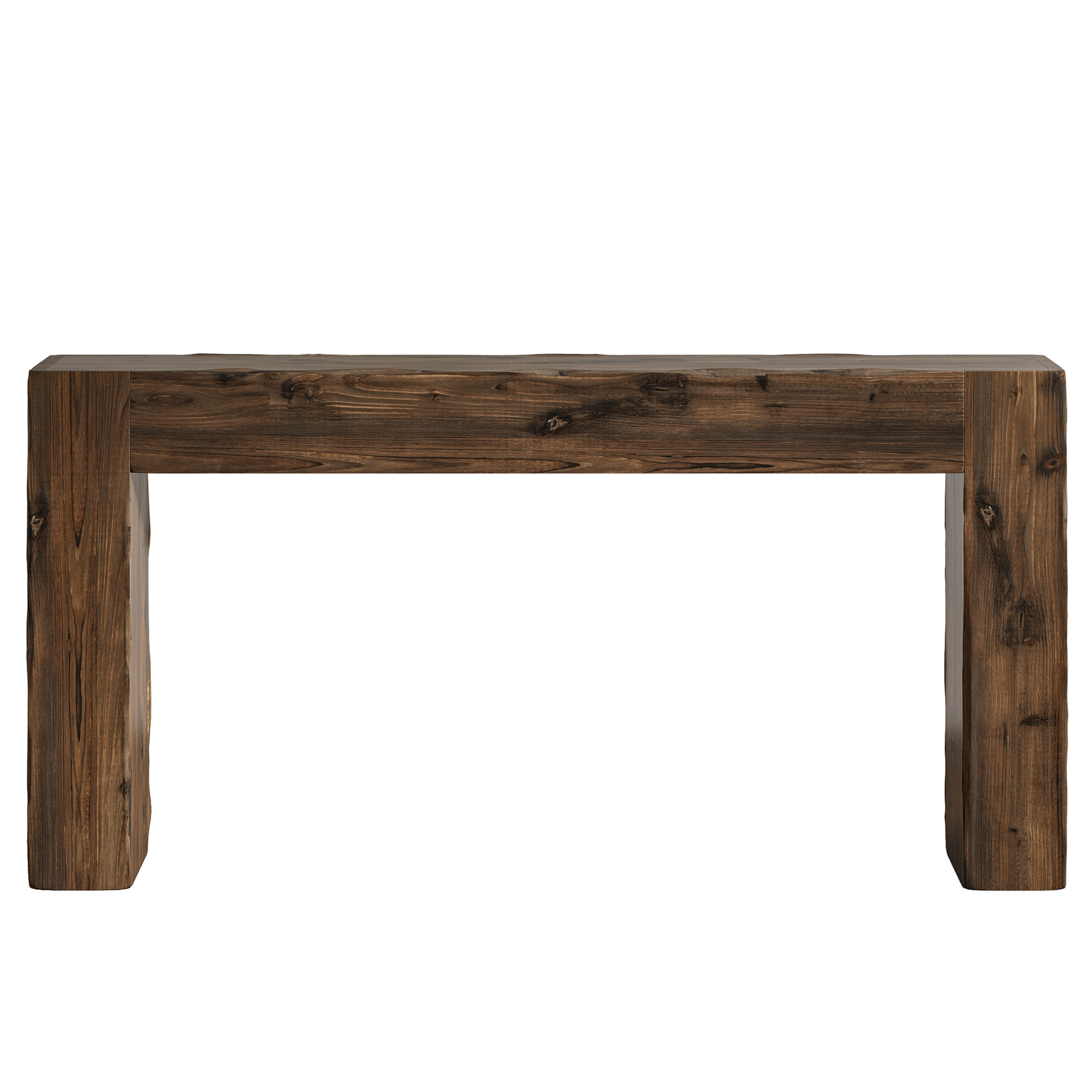 Fnova 63" Console Table, Wood Farmhouse Entryway Table, Long Narrow Accent Table for Living Room, Entrance, Hallway, Foyer, Dark Brown