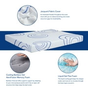 EGOHOME Charcoal 8 Gel Memory Foam Mattress,Queen Mattress in a Box,Medium