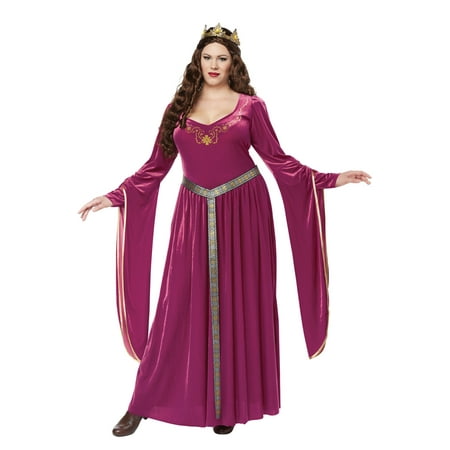 Lady Guinevere Plus Size Costume (Wine)