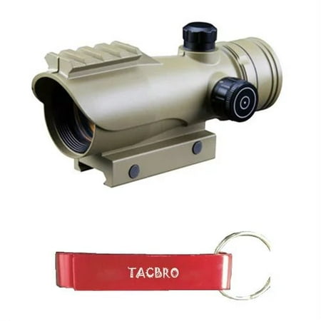 TACBRO 1x30mm Reflex Sight (Tan) for Shotgun & Rifle RTF130 Red Dot with One Free TACBRO Aluminum Opener(Randomly Selected (Best Reflex Sight For Shotgun)