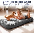 thumbnail image 5 of SUNBURY Giant Bean Bag Chair Bed for Adults, Full Size Convertible Bean Bag Chair Folds from Lazy Chair to Floor Bed, Love Sack Bean Bag, Big Sofa Bed, High-Density, Foam Filling, Grey, 5 of 8