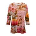 thumbnail image 6 of Halloween Shirts for Women Plus Size Funny 3/4 Sleeve T Shirts Horror Pumpkin Printed Tops Spooky Crew Neck Pullover Holiday Three Quarter Length Blouses, 5XL, 6 of 7
