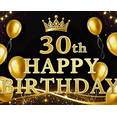 thumbnail image 4 of Gorgeous Golden 30th Birthday Banner with Crown and Balloons Backdrop Decor for Birthday Party Photography Props Party Supplies Decorations, 4 of 8