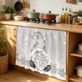 thumbnail image 6 of Grey Gnomes Christmas Cabinet Curtain 35"Wx35"L,Dustproof Under Sink Skirt W/ Self Adhesive Tape,Gray Xmas Snowflake Winter Rustic Cabinet Curtain Cover for Kitchen Sink,Bathroom Vanity,Laundry Room, 6 of 9
