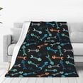 thumbnail image 4 of Cauagu Little Fish Skeleton Pattern Flannel Bed Blankets,Fleece Blanket Comfortable Air Conditioning Blanket for Sofa Bed Travel Couch & Living Room -60"x50", 4 of 8