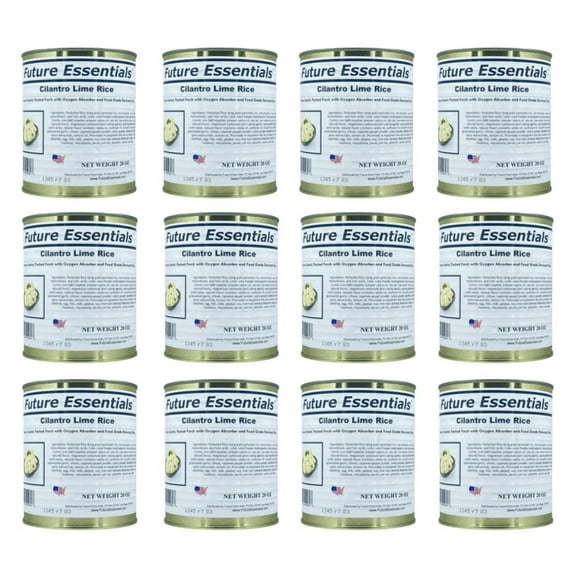 Future Essentials Freeze Dried  10 Years  Long Shelf Life Emergency Camping Food Cilantro Lime Rice 20oz Can - 12 Cans ✅