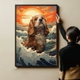 thumbnail image 4 of Petit Basset Griffon Vendeen Canvas Wall Art Framed Great Wave Oil Painting Stretched and Framed Artsy Romantic Wall Paintings Girlfriend gift for Living Room Bedroom Bathroom Office Wall Décor, 4 of 4