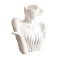 thumbnail image 2 of Plastic Statue Flower Vase,Modern Artistic Human Shape Decor Flower Vase,Small White Vase for Table,Shelf,Living Room,Office,Bedroom,6.3x3.74 Inch, 2 of 8