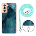 thumbnail image 3 of Mantto for Samsung Galaxy S21 Plus Case, with Lanyard Adjustable Strap, Marble Pattern Soft TPU Bumper Hard PC Back Shockproof Protective Glossy Stylish Durable Phone Case for Women Girls,Green, 3 of 7
