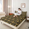 thumbnail image 4 of Feelyou Mandala Damask Bed Sheets, Hippie Cartoon Cat King Sheets, 4-Piece, 4 of 7