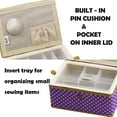thumbnail image 3 of Medium Sewing Box with Kit Accessories Sewing Basket Organizer with Supplies DIY Sewing Kits for Adults, Purple Polka Dots, 3 of 5