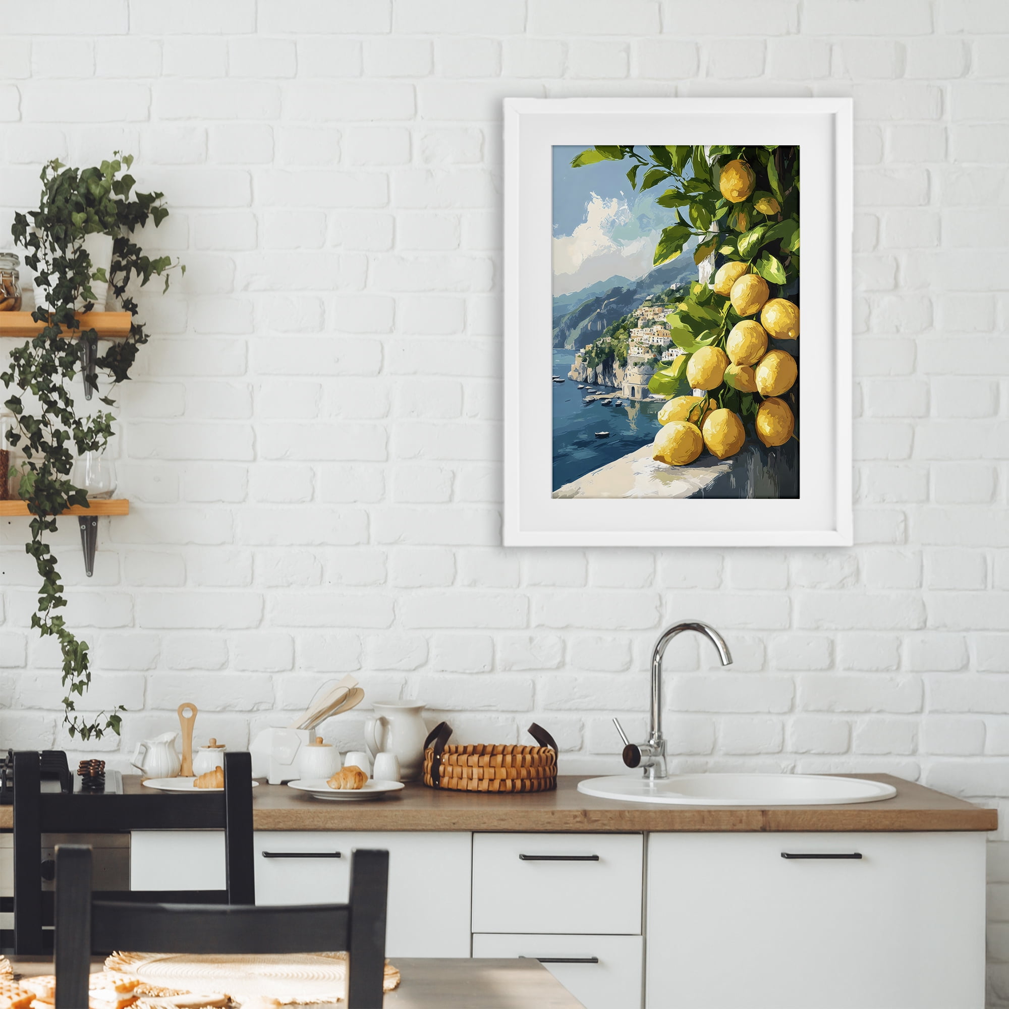 Stupell Industries Lemon Terrace Amalfi View White Framed Print Under Glass, design by Creative Studio