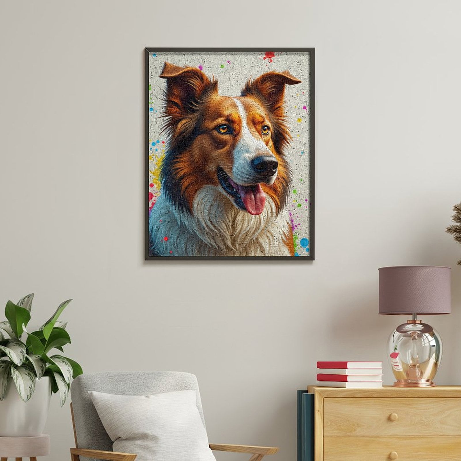 Paint By Numbers Kit for Adults Beginner - DIY Dog Vibrant Colors Portrait Art Canvas Painting Kits for Adults, Frameless Paint By Number for Adults for Home Wall Decor 16x20 Inch