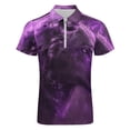 thumbnail image 4 of Purple Wolf Men Zipper T-shirt Summer Casual Short Sleeve T-shirt Top, 4 of 7