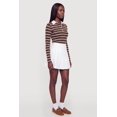 thumbnail image 3 of Women's Almost Famous Ribbed Knit Striped Long Sleeve Polo Shirt, 3 of 4