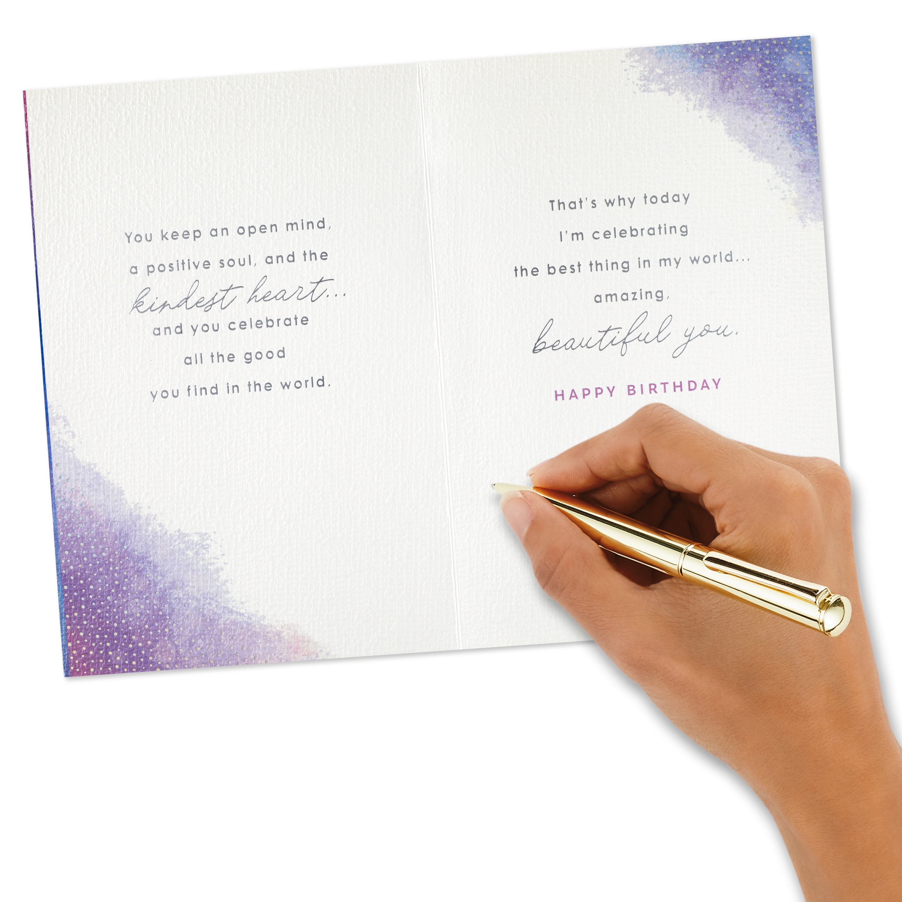 Hallmark Birthday Card for Wife (Open Mind, Positive Soul and Kind Heart)