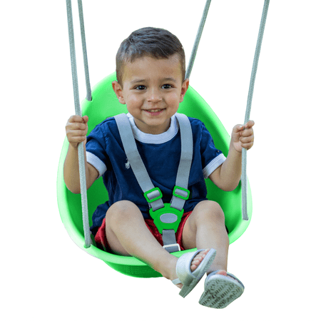 Swurfer Coconut Toddler Swing – Comfy Baby Swing Outdoor, Safe Quick Click Locking System, Easy Installation, Ages 6 - 36 Months, Green