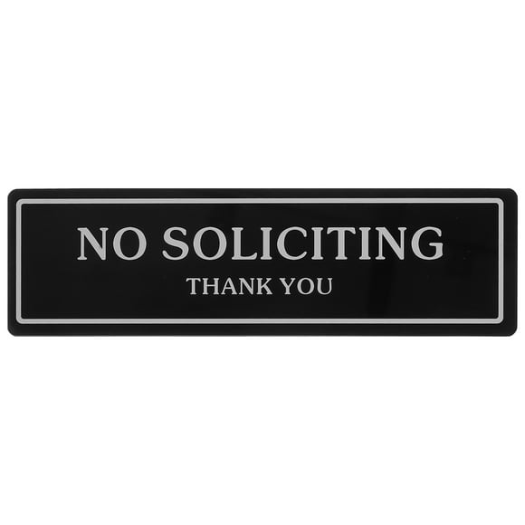 No Soliciting Sign For House Rectangle Non-Solicitation Sign For Home No Solicitating Sign Acrylic Door Sign For Business Office Black