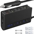 thumbnail image 2 of DC12V LED Car Cigarette Lighter Adapter Charger 3 Way 4 USB Plug Socket Splitter 180W Car Quick Charger Power, 2 of 10