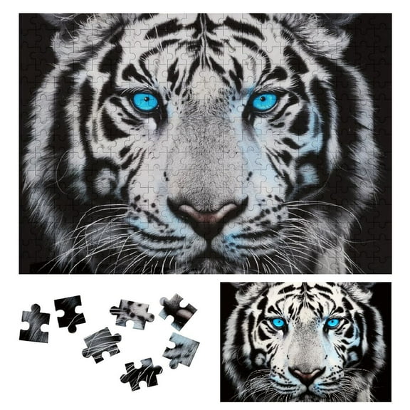 JRXY White Tiger Wooden Jigsaw Puzzle Challenging Difficult Wood Puzzle for Adults 300 PCS