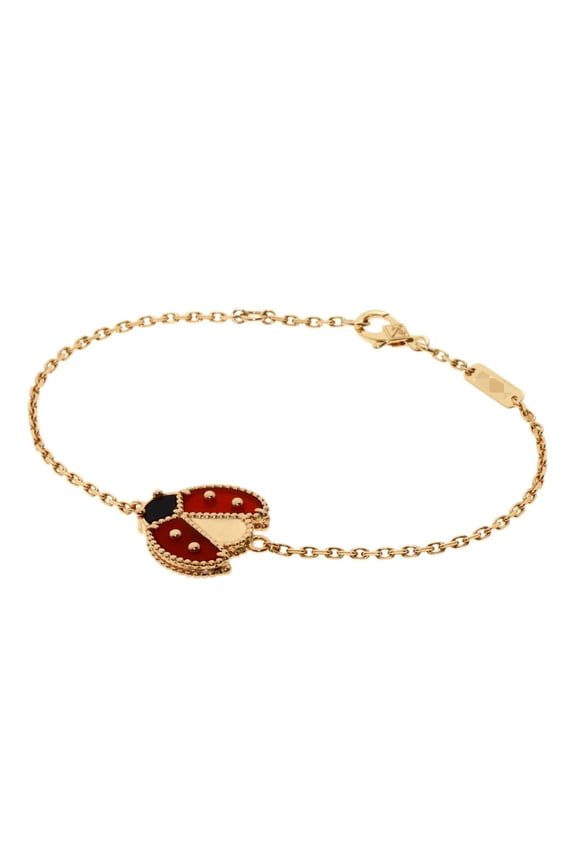 Pre-Owned Van Cleef & Arpels Lucky Spring Open Wing Ladybug Bracelet 18K Pink Gold Women's
