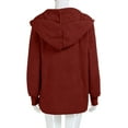 thumbnail image 4 of Womens Fuzzy Jacket Hooded Cardigan Soft Cozy Open Front Sherpa Fleece Coat Winter Warm Outwear with Pockets, 4 of 6