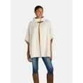 thumbnail image 2 of Time and Tru Women's Knit Fashion Cover-Up Ruana, Ivory Off-White, Size S/M, 2 of 5