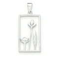 thumbnail image 1 of Sterling Silver Rectangle Flower Pendant QC8926 (mm x mm), 1 of 2